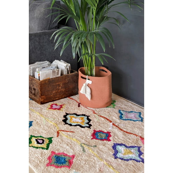 Kremowy bawełniany dywan tkany ręcznie odpowiedni do prania 170x240 cm Kaarol – Lorena Canals-image-3