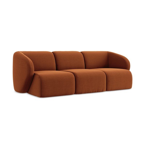 Aksamitna sofa w kolorze terakoty 244 cm Lani – Makamii-image-1