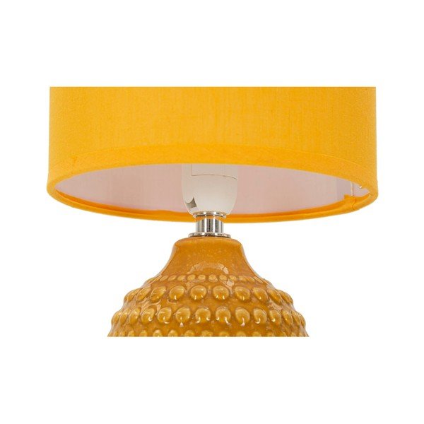 Musztardowa lampa stołowa ceramiczna z tekstylnym kloszem (wysokość 30,5 cm) Points – Mauro Ferretti-image-4