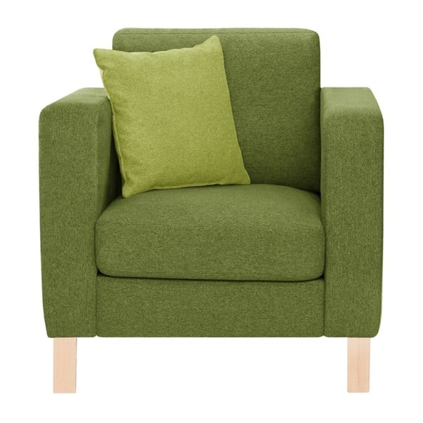 Zielony fotel z jasnozieloną poduszką Stella Cadente Maison Canoa