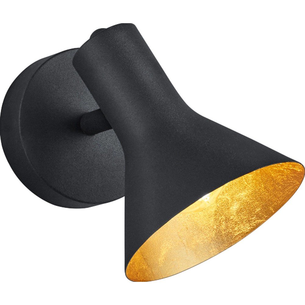 Czarny metalowy kinkiet ø 11 cm Nina – Reality