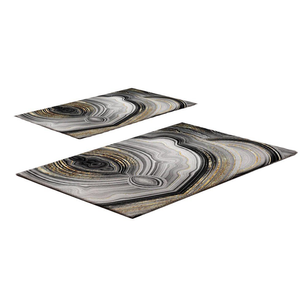 Dywaniki łazienkowe w szaro-złotym kolorze zestaw 2 szt. 60x100 cm CT – Foutastic