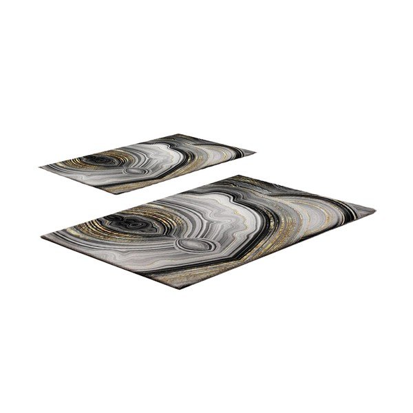 Szare/w kolorze złota dywaniki łazienkowe zestaw 2 szt. 60x100 cm CT – Foutastic