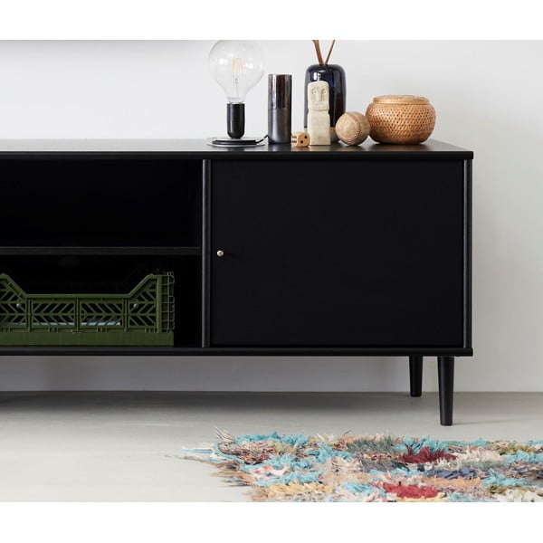 Czarna komoda pod TV z metalowymi nogami Mistral 233-image-1