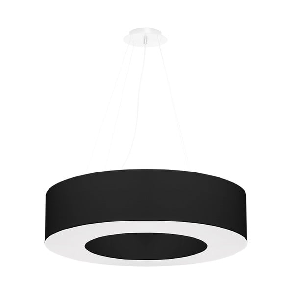 Czarna lampa wisząca z tekstylnym kloszem ø 70 cm Galata – Nice Lamps