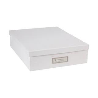 Białe pudełko na dokumenty z etykietą Bigso Box of Sweden Oskar, A4