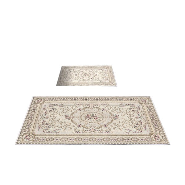 Brązowo-beżowe dywaniki łazienkowe zestaw 2 szt. 60x100 cm – Foutastic