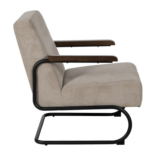 Szarobrązowy fotel z tkaniny szenilowej Industra – Ixia-image-2