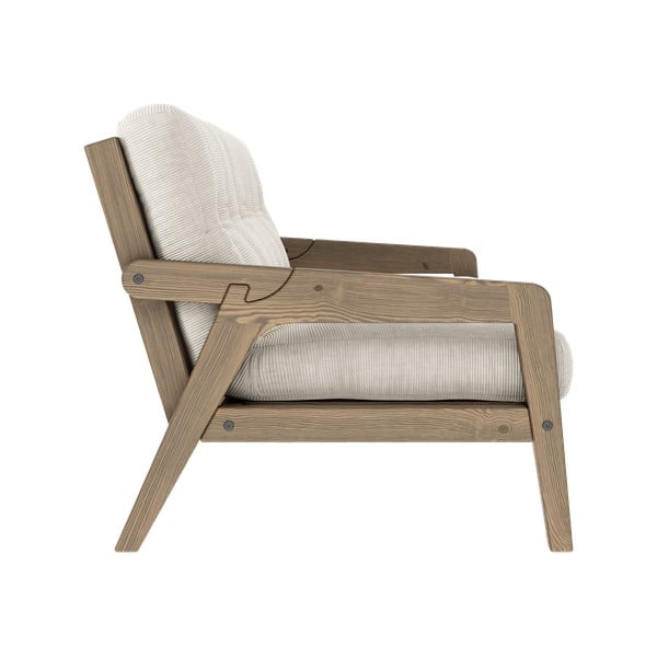 Beżowa sztruksowa rozkładana sofa 204 cm Grab – Karup Design-image-4