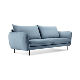 Jasnoniebieska aksamitna sofa Cosmopolitan Design Vienna, 160 cm
