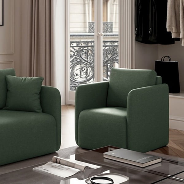 Zielony fotel Chaum – Rodier-image-3