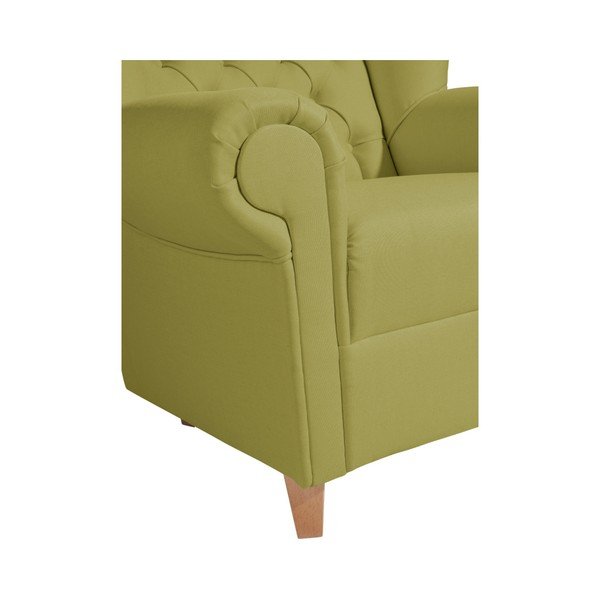 Zielony fotel uszak z imitacji skóry Max Winzer Vary Leather-image-3