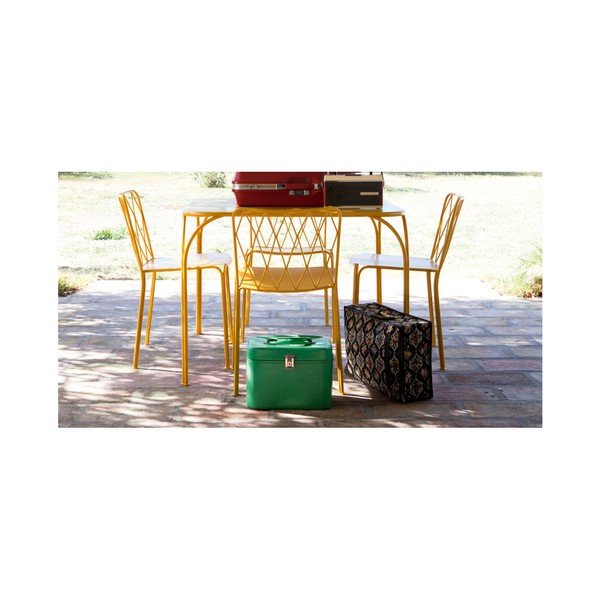 Żółty stolik ogrodowy Fermob Kintbury-image-1