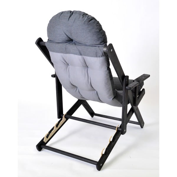 Ciemnoszary składany drewniany leżak ogrodowy Borneo – Rojaplast-image-2