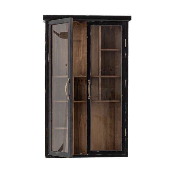 Czarna witryna z litego drewna jodłowego wisząca 50x80x14 cm Hazem – Bloomingville-image-4