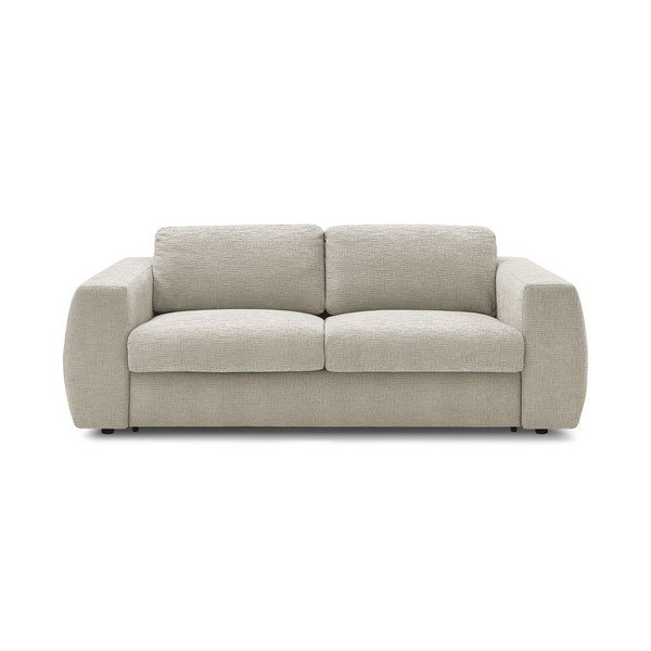 Beżowa sofa do spania/rozkładana z tkaniny szenilowej 240 cm Hugo – Bobochic Paris