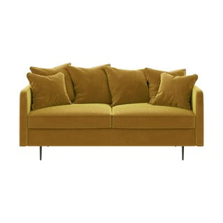 Miodowożółta aksamitna sofa Ghado Esme, 176 cm