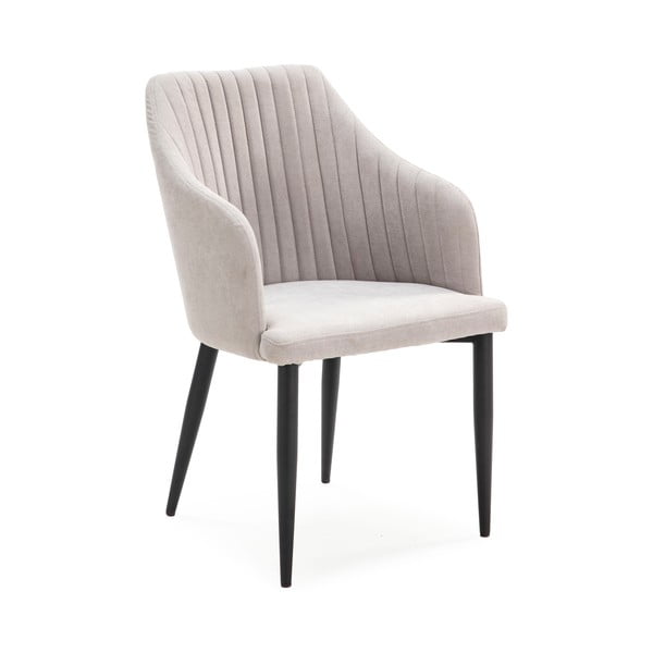 Jasnoszare tapicerowane fotele jadalniane zestaw 2 szt. Nadi – Marckeric