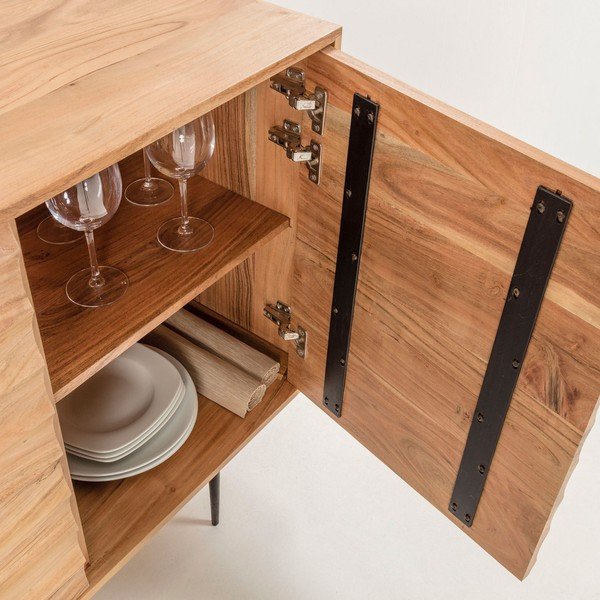 Komoda z drewna akacji Kave Home Delsie, 147x81 cm-image-1