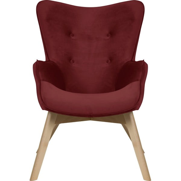 Czerwony aksamitny fotel Niko – Ropez-image-2