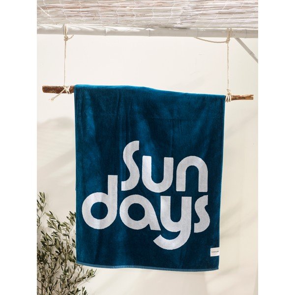 Niebieski ręcznik plażowy Sunnylife Nouveau Bleu-image-1