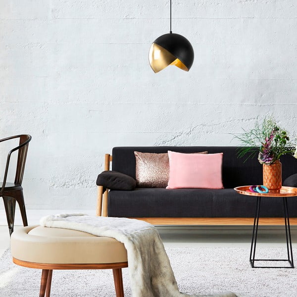 Czarno-brązowa lampa wisząca z metalowym kloszem ø 30 cm Pacman – Opviq lights-image-1