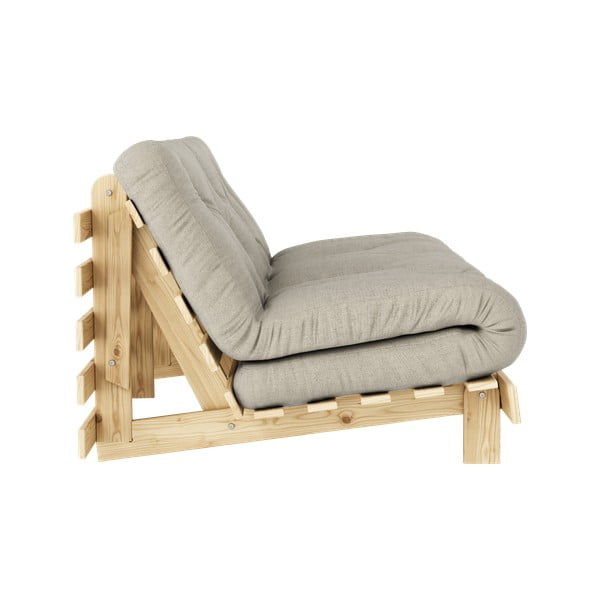 Szarobeżowa lniana rozkładana sofa 160 cm Roots – Karup Design-image-4