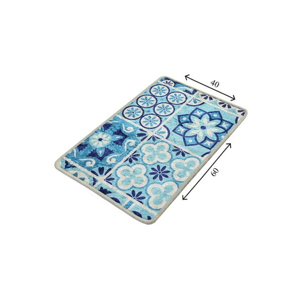 Niebieski dywanik łazienkowy 60x40 cm Seramik − Foutastic-image-2