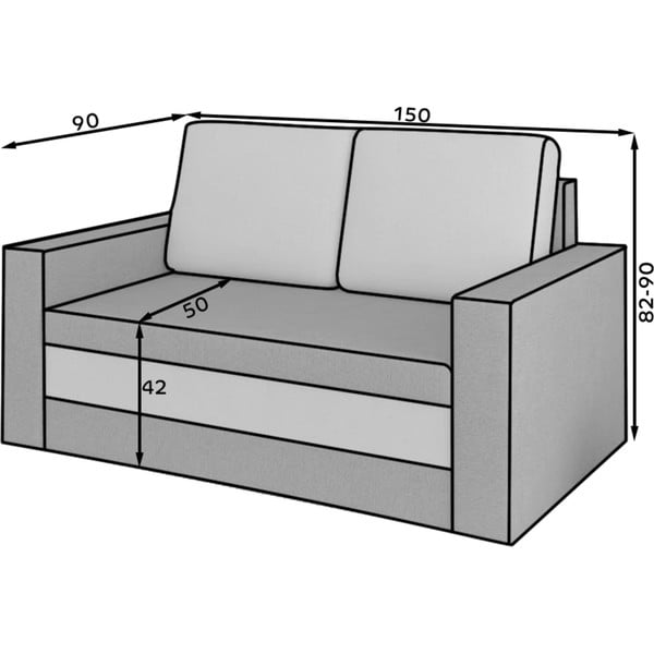 Ciemnoszara aksamitna rozkładana/ze schowkiem sofa 151 cm Wave – ELTAP-image-3