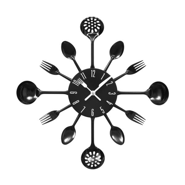 Zegar Black Cutlery, 43 cm