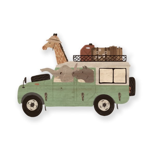 Zielony dziecięcy wieszak ścienny Safari Van – Little Nice Things