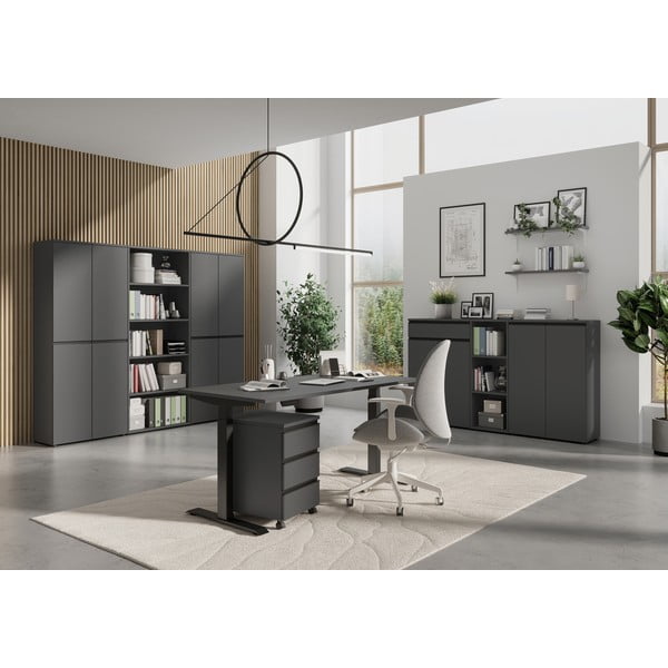 Antracytowa szafa 81x197 cm Bedano – Germania-image-4