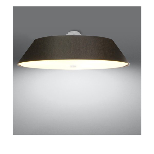 Czarna lampa sufitowa z tekstylnym kloszem ø 70 cm Hektor – Sollux-image-3