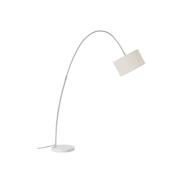 Biała tekstylna lampa stojąca z elastyczną konstrukcją (wysokość 145 cm) Arc – Ellos Home