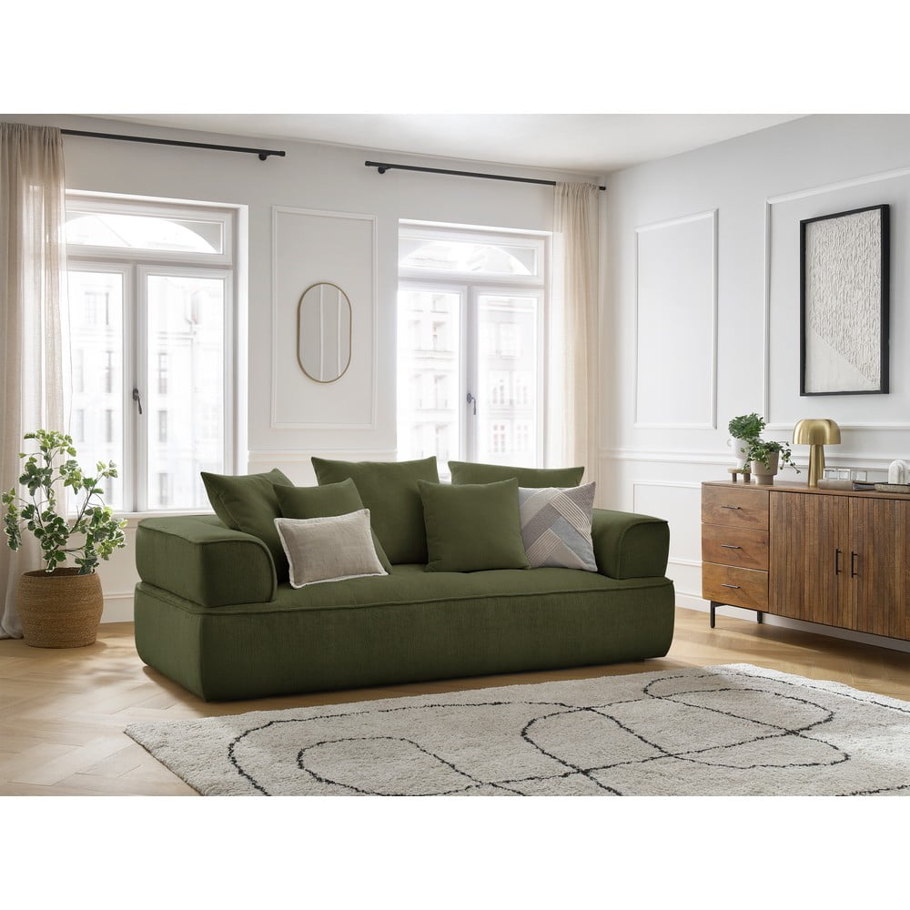 Zielona sofa z tkaniny szenilowej 237 cm Whesley – Bobochic Paris (zdjęcie 8)