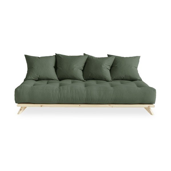 Sofa z zielonym obiciem Karup Design Senza Natural/Olive Green