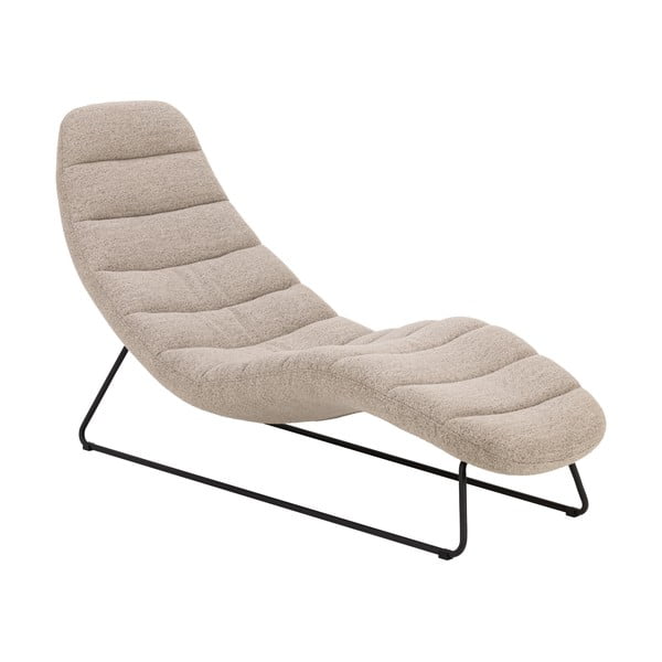 Beżowy szezlong z materiału bouclé Chaplin – Actona