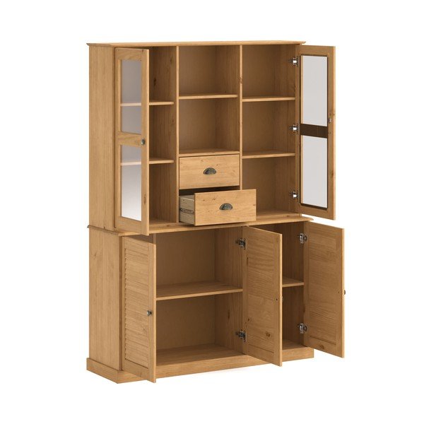 Kredens z litego drewna sosnowego w jasnym naturalnym kolorze 127x180x38 cm Edith – Støraa-image-4