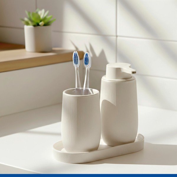 Kremowy organizer łazienkowy ceramiczny Fablo – Wenko-image-1
