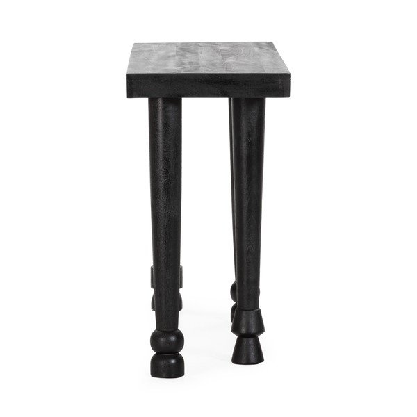 Czarna konsola z litego drewna mango 40x130 cm Inaya – MOME-image-3