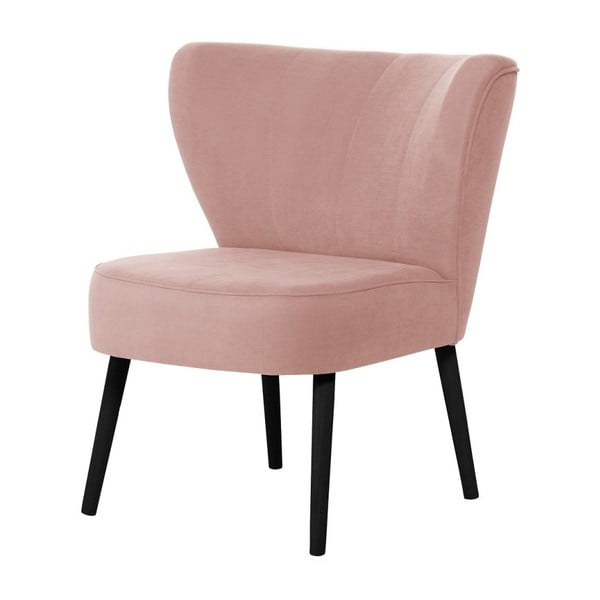 Różowy fotel z czarnymi nogami My Pop Design Hamilton