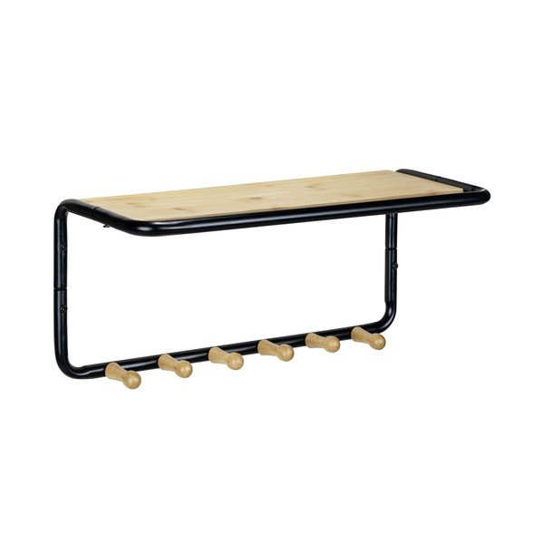 Czaro-naturalny metalowy wieszak ścienny z półką Loft – Wenko-image-1