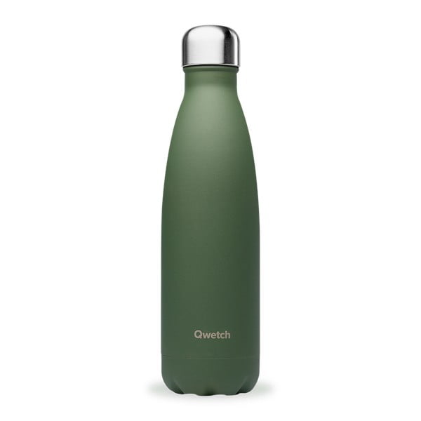 Zielona butelka podróżna ze stali nierdzewnej 500 ml Granite – Qwetch