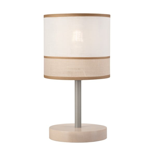 Jasnobrązowa lampa stołowa z tekstylnym kloszem (wys. 30 cm) Andrea – LAMKUR
