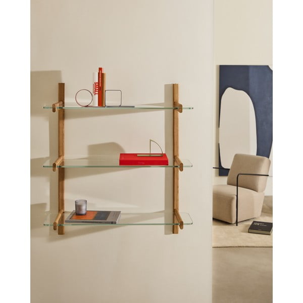 Szklany modułowy system półek w naturalnym kolorze 90x98x30,5 cm Sitra – Kave Home-image-1