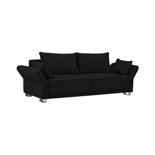 Czarna sofa rozkładana ze schowkiem Windsor & Co Sofas Casiopeia, 245 cm-image-2
