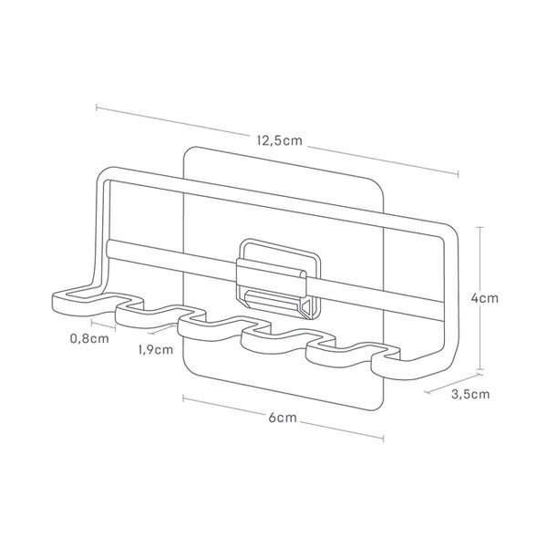 Biały samoprzylepny metalowy uchwyt na szczoteczki do zębów Film Hook – YAMAZAKI-image-4