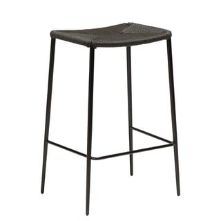 Czarny hoker ze stalowymi nogami DAN-FORM Stiletto, wys. 68 cm