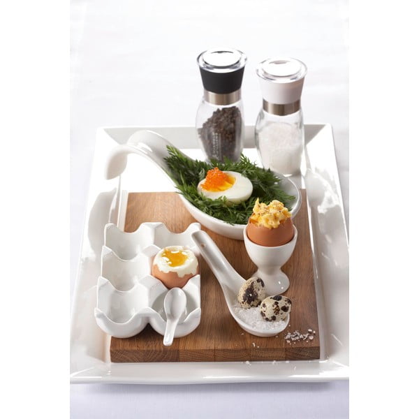 Biały porcelanowy stojak na jajka Maxwell & Williams Basic-image-1