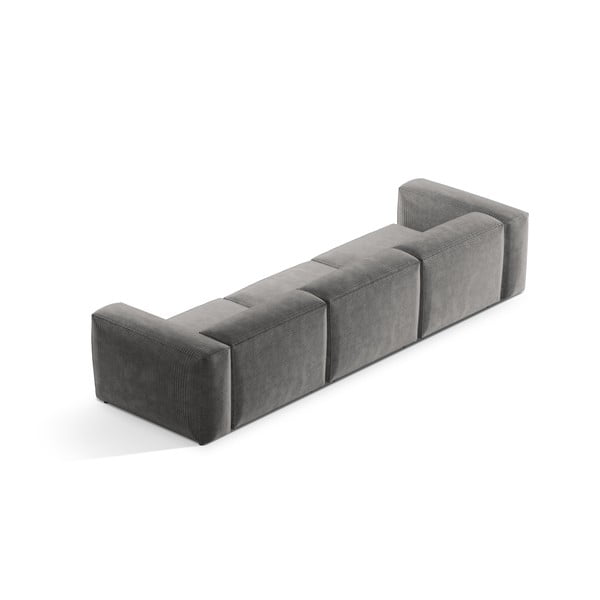 Jasnoszara sztruksowa sofa 364 cm Bergamo – Cosmopolitan Design-image-4